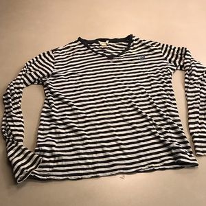 Long Sleeve Diesel V-Neck Stripped Shirt
